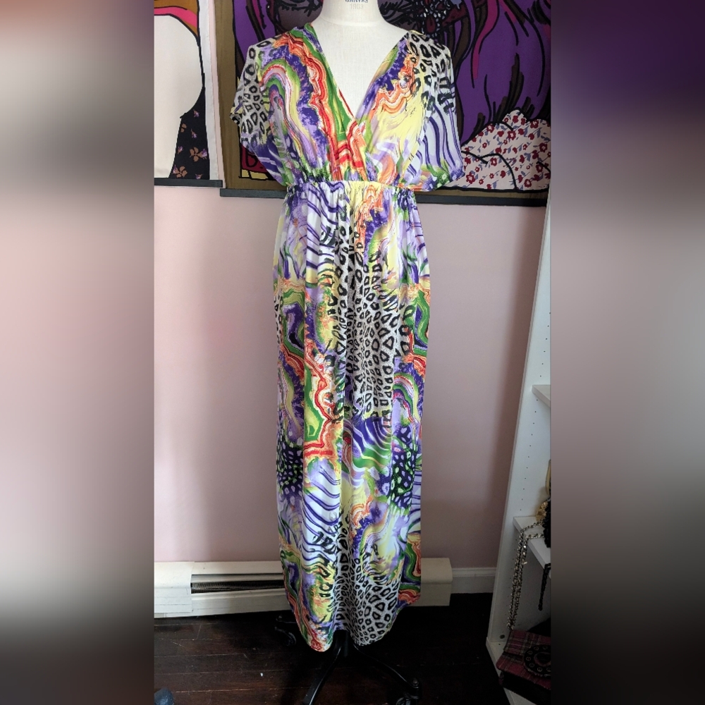 Milano Vibrant Abstract Maxi Dress